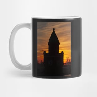 St. Pauli Landungsbrücken, Hamburg, dusk, afterglow Mug